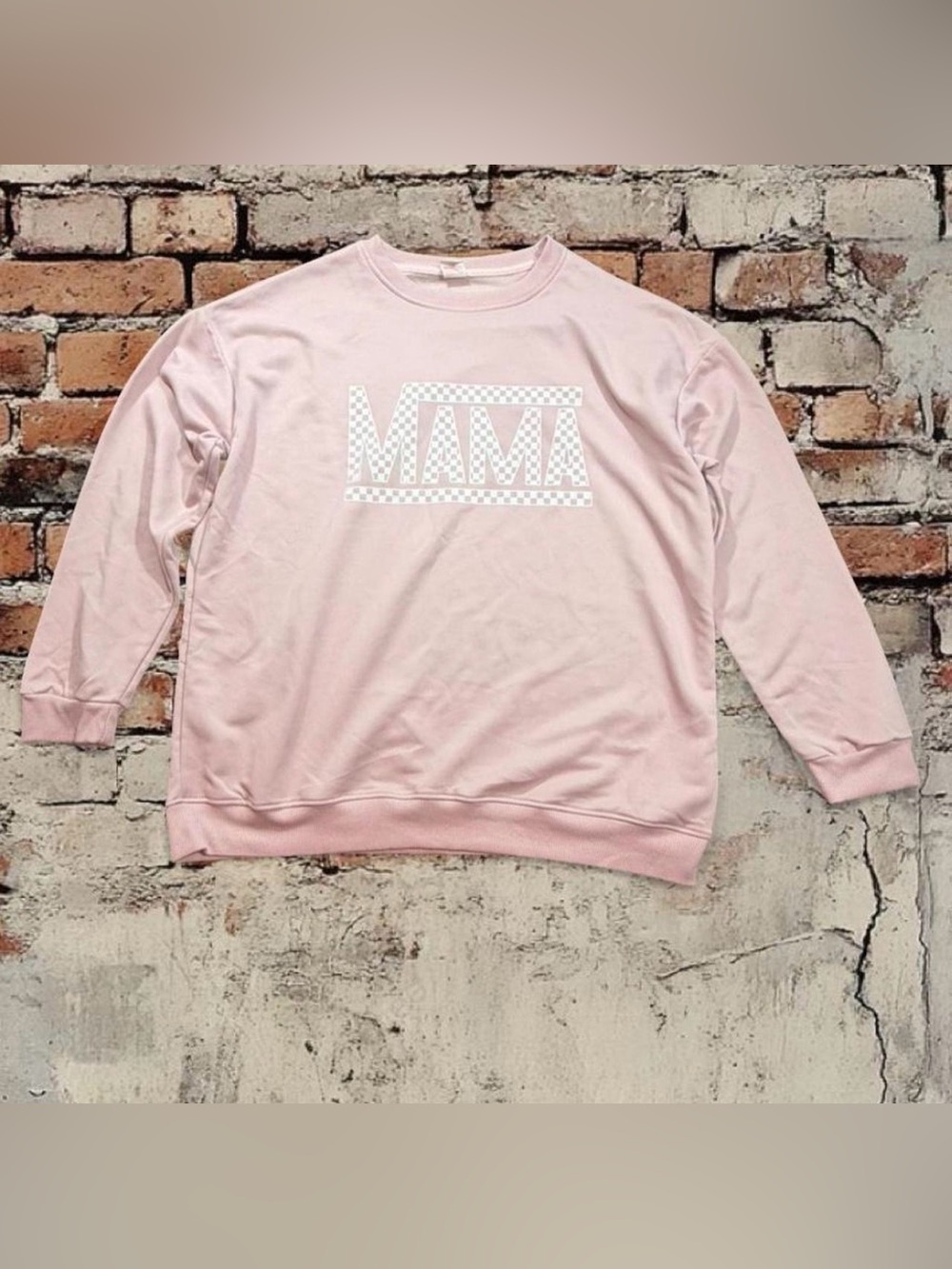 Pink MAMA Graphic Sweatshirt Women's 0XL Plus Size Cozy Pullover